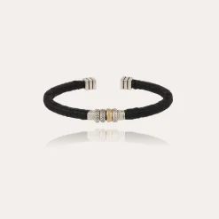 Bracelet Sari emballé grand modèle argenté