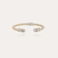Bracelet Sari emballé grand modèle argenté