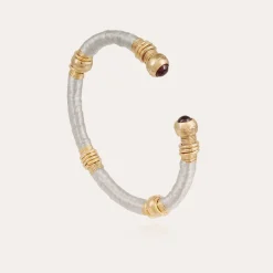 Bracelet Sari raphia acétate doré