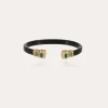 Bracelet Sarina Bis acétate dorées - Noir - Malachite