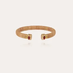 Bracelet Sarina doré - Osier - Cornaline - Collection 55 ans