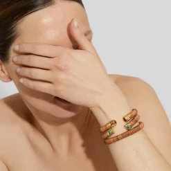 Bracelet Sarina doré - Osier - Cornaline - Collection 55 ans