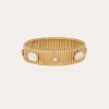 Bracelet Strada moyen modèle doré - Nacre blanche & Strass