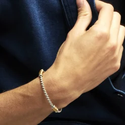 Bracelet Torsade grand modèle bicolore