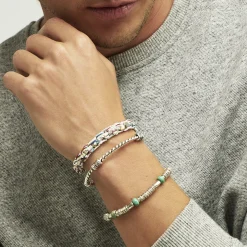 Bracelet Torsade grand modèle argenté