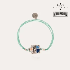 Bracelet Tortue émail Vilebrequin grand modèle argenté