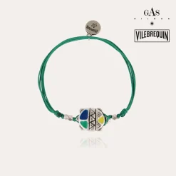 Bracelet Tortue émail Vilebrequin grand modèle argenté