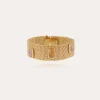 Bracelet Totem Pierre grand modèle doré - Améthyste & Hématoide jaune