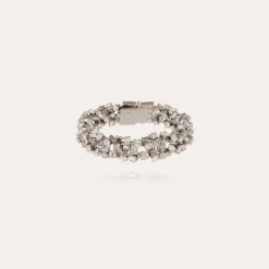 Bracelet Trevise double finition rhodium