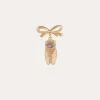 Broche Cigale Bis émail dorée