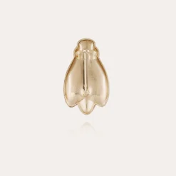 Broche Cigale email dorée