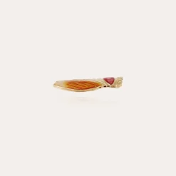 Broche Cigale émail dorée