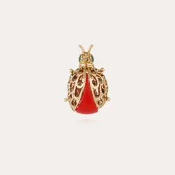 Broche coccinelle grand modèle dorée