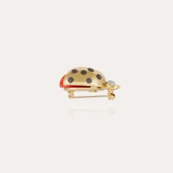 Broche Coccinelle petit modèle dorée