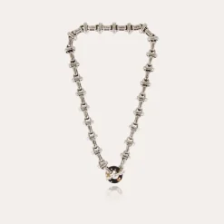 Collier Adrian acétate argenté - Écaille