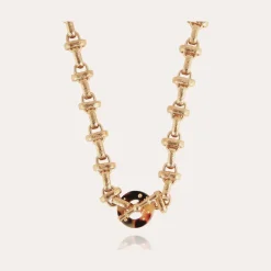 Collier Adrian acétate doré - Écaille
