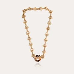 Collier Adrian acétate doré - Écaille