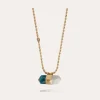 Collier Aventurine grand modèle doré - Apatite bleu & Amazonite