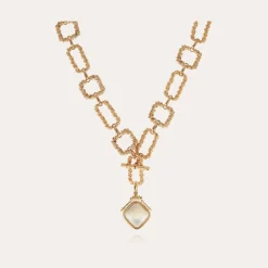Collier Belem Siena doré - Nacre blanche