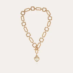 Collier Belem Siena doré - Nacre blanche