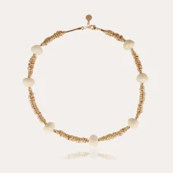 Collier Biba doré - Ivoire