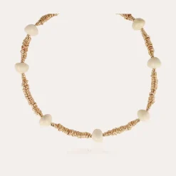 Collier Biba doré - Ivoire