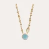 Collier Billy doré - Calcite bleue