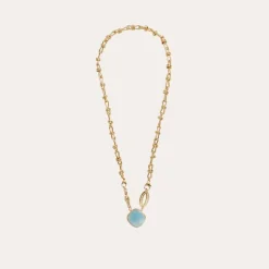 Collier Billy doré - Calcite bleue