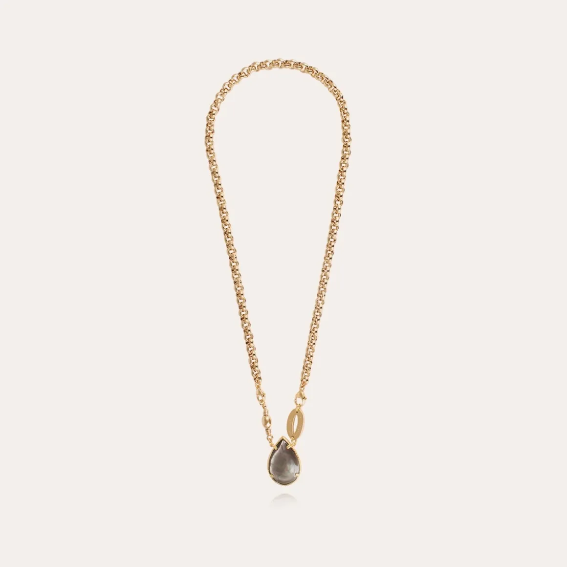 Collier Billy doré - Nacre grise