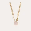 Collier Billy doré - Quartz rose
