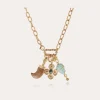 Collier Constantine 3 charms doré