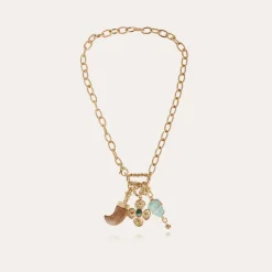 Collier Constantine 3 charms doré