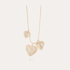 Collier Gilot grand modèle doré - Nacre blanche