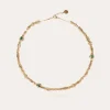 Collier Kali cabochons doré - Malachite