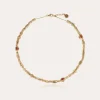 Collier Kali cabochons doré - Cornaline