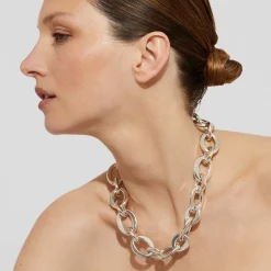 Collier Maille Ovale moyen modèle argenté