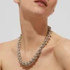 Collier Maille rond entrecroisé argenté