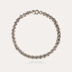 Collier Maille rond entrecroisé argenté