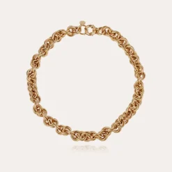 Collier Maille rond entrecroisé grand modèle doré
