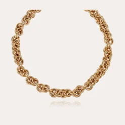 Collier Maille rond entrecroisé grand modèle doré
