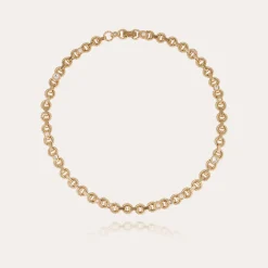 Collier Mistral doré - Nacre blanche & strass