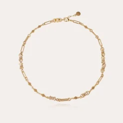 Collier Pompadour strass doré