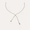 Collier Riviera asymétrique finition rhodium - Zircone