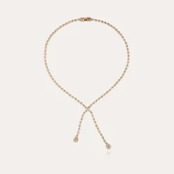 Collier Riviera asymétrique doré - Zircone