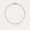 Collier Riviera Simple grand modèle doré - Zircone
