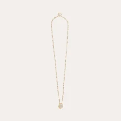 Collier Scapulaire Serti doré - Nacre blanche