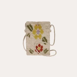 Sac pochette portable raphia