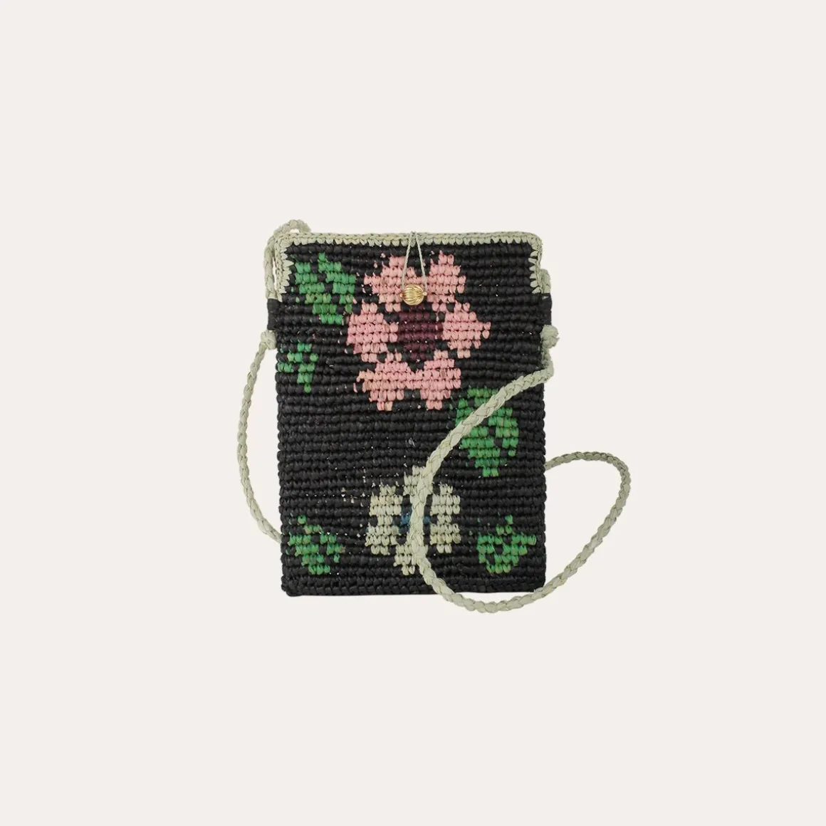Sac pochette portable raphia