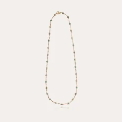 Sautoir Perla Serti doré - Aventurine & Agate grise